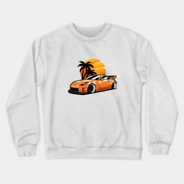 Orange 350Z Fairlady Z widebody JDM Crewneck Sweatshirt by KaroCars